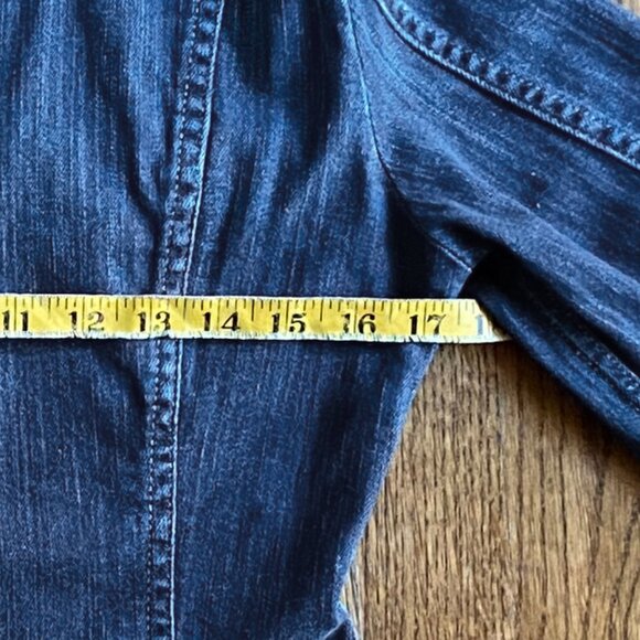 LEVI STRAUSS Womens Cropped Jeans Denim Jacket Blue Mid Wash Small Petite - Picture 11 of 12
